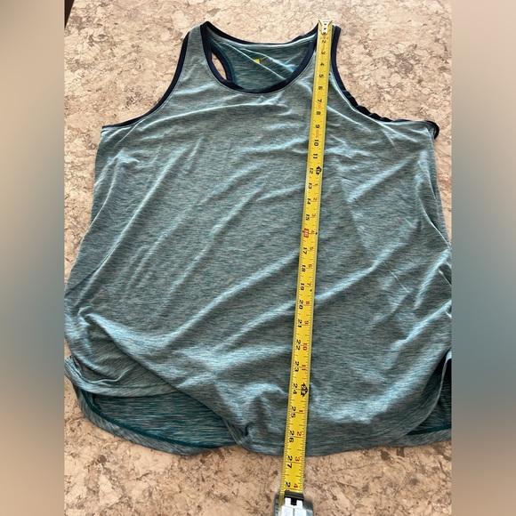 Women Xersion Ruched Side Tank Top Blue Large NWT - Picture 8 of 9